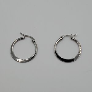 Stainless Steel Women's Hoops Earrings 1.2x24mm, NEW